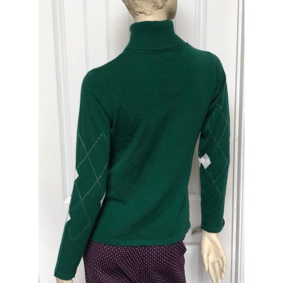 1990s Turtleneck Sweater, Size Small Argyle Sweater - Picture 5 of 10